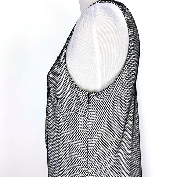 Sachin + Babi Black Mesh Sleeveless Top Abstract Patches & Sequins Medium - Picture 8 of 16